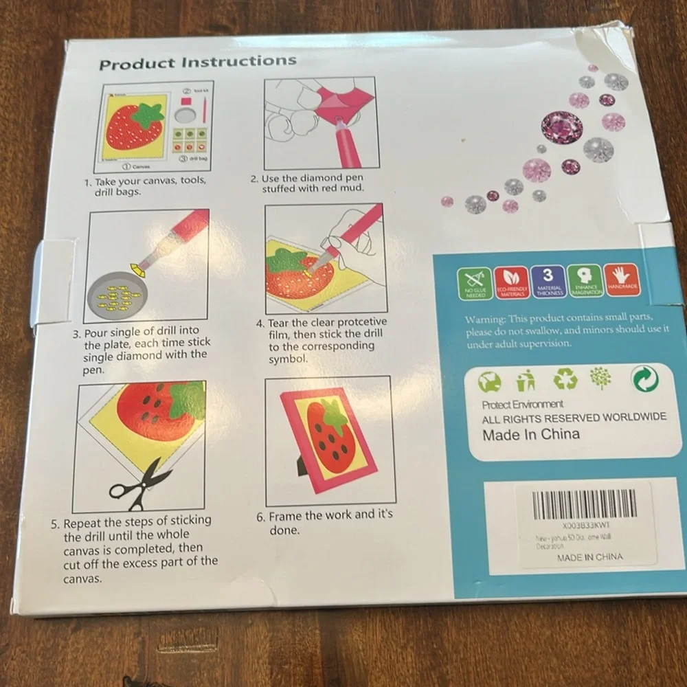 Diamond Paint Art Kit with Colorful Gems